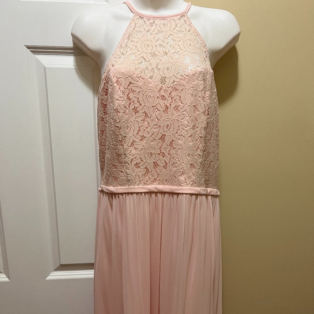 Bill Levkoff  NWT Petal Pink Lace top chiffon bottom formal/prom dress- size 12